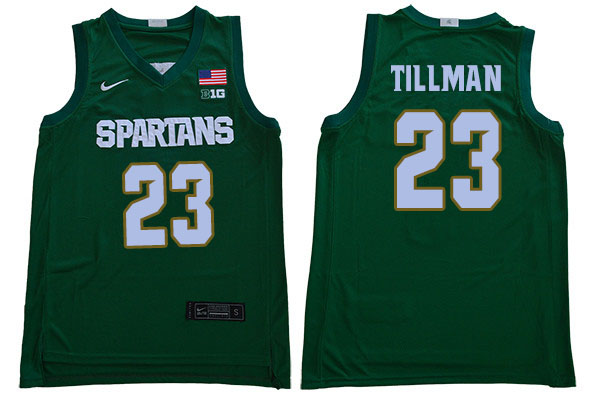 Men Michigan State Spartans #23 Xavier Tillman NCAA Nike Authentic Green 2019-20 College Stitched Basketball Jersey NC41N21QW